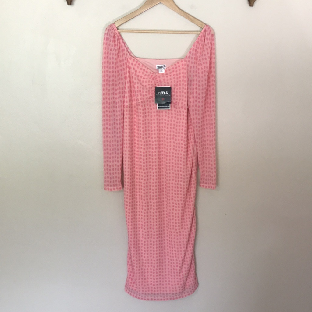 New House Of Aama Sweetheart Neck A-Line Dress - Pink. Large — image 3 of 8